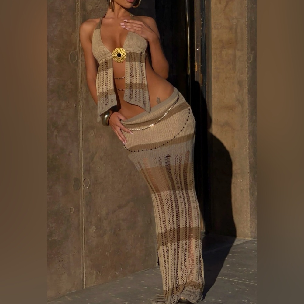 OUTCAST NATASHA MAXI SKIRT NEUTRAL New without tags